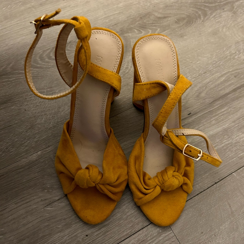Yellow Velvet Heels